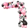 Balloon Cow Temat 76pcs Dekoracja imprezowa Garland Arch Kit 12 -calowy łańcuch nadruku na farmy urodziny