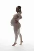 Abiti di maternità Abiti per il rivestimento del rivetta per le perle che tira a maglia grossetta manica lunga donna vestito di maternità slim fit fotografico in gravidanza t240509