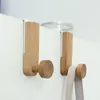 Hooks Iron Wooden Rack Organizer Wood Cabinet Wardrobe Drawer Partition Door No Trace Punch Card Clip Hanger Hook Storage 2Pc