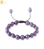 CSJA Women Amethyst smycken naturliga semi ädelstenpärlor tråd 8mm wrap ädelsten pärlstav armband lila kristall armband resi7601436