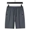 Zomer heren shorts plus-size casual broek vijf kwartbroek ijs zijden materiaal snel droog ademende vaste kleur m-8xl