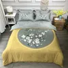 Bedding Sets Chinoiserie Floral Duvet Quilt Cover Asian Style Vintage Shabby Blossom Cotton Soft Set Bed Sheet Pillowcases