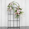 Hyacinth Rose Flowers Green Pink Decorative Leaf Flower Row Arrangement Bröllop Bakgrund Arch Deco Table Centerpiece Welcome Sign Sign