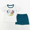 Set di abbigliamento per bambini all'ingrosso boutique estate abbigliamento per bambini t-shirt cotone a tasca corta
