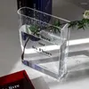 Vazolar Yaratıcı kitap şekli Vazo düz şeffaf akrilik modern hidroponik çiçek gemileri ev ofis masa süslemeleri süslemeleri