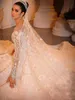 Magnifique applications de mariage en dentelle en dentelle Crystaux Bridal Bridal-Lenghe Longing Robes de mariée Vestidos de Novia