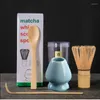 Чайные наборы 3/4pcs Maccha Blender костюм ручной работы бамбука чайные ложки Agitator поддерживают японские матча костюмы чай