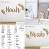 Decorative Objects Figurines Personalized Custom Made Wooden Name Sign Wood Letters Wall Art Decor For Nursery Or Kids Room Large Dhiqb