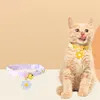 犬の首輪2024ベルと猫の襟小さなペットの花のためのかわいいネックレス調整可能な子猫ネックアクセサリー