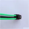 Computer Cables Connectors 18Awg Basic Extension Kit Atx 24Pin/Eps 4Add4Pin/Pci-E 8Pin/Pci-E 6Pin Nylon Braid Extender Cord 30Cm Black Otgwg