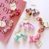 Hair Accessories 2 pieces/set of cute colored ball hair ties for girls elastic hair rubber bands baby beads hair ropes pink hair accessories d240514