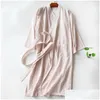 민족 의류 커플 스트라이프 일본 스타일 면화 yukata 여자 Haori 잠자기 남자 사무라이 의상 긴 가운 잠옷 일본 dhcc4