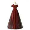 Robes de fête HARAJPEE Red Noble Cocktail Robe Bride 2024 Mariage Autumn One épaule Simple Elegant Slim Fit Showcase Vestido