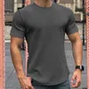 Verão American Muscle Fitness Brother Slim Fit Moda Marca de manga curta Men S Padrão de meteor