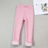 Trousers Shorts 2023 Girls Pants Childrens Winter Thick Warm Pants Warm Elastic Pink Navy Blue Underpants Boys PantsL2405L2405