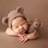 تعميد فساتين الفوتوغرافي حديثي الولادة دب ملابس بالون محبك الدعائم الزخرفية طفل أفخم قبعة بذلة