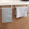 Ganchos 2 toalhas de tamanho sobre o bar da porta do armário de cozinha pendurar portador de banheiro prateleira longa gancho de parede Organizador da casa