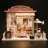 Architecture/DIY House DIY Miniature Dollhouse Kit 3D Puzzle Furniture Assembly Model Doll House Educational Wooden Toys For Children Gifts