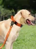 ハンドルメタルバックルミリタリーとリーシュセットを備えた犬の首輪オレンジの戦術襟大きな犬のために調整可能