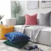 Pillow Luxurious Quilting Velvet Cover Decorative Grey Pink Home Decor Geometric Throw 50x50cm Case