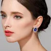 Stud Earrings Bridal Blu/Red Crystal Rhinestone Costume Jewelry For Valentine's Day Christmas Gift