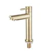 Bathroom Sink Faucets Basin Faucet Stainless Steel Tap Single Hole Cold Water Deck Mounted Vintage Brushed Gold