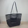 Khaki Mesh Beach Bag для женщин дизайн моды высококачественные блюда на большие пляжные сумки имеют карманы роскошные бродячие сумочка сумочка