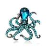 Broches Octopus Épingle en émail broche bleu broches pour femmes hommes mignons animaux de mer