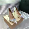 Большое хрустальное украшение свадебной обувь заостренные носки на каблуках насосы на каблуках женские дизайнеры роскошных дизайнеров