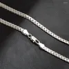 Ketten 925 Sterling Silber Weihnachtsgeschenke Europäischer Stil MM Flat Chain Halskette Mode für Mann Frauen Schmuck
