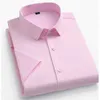 Chemises habillées pour hommes pour hommes courts Slve Shirts Color solide Summer Color Tops Down Couleur standard Fashion Elegant Business Smart Dress Shirts Y240514