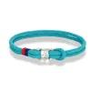 Bedelarmbanden mkendn marineblauw gevlochten touwarmband roestvrij staal dubbele duw carabiner clasp overlevingsarmband voor mannen dames paar geschenken y240510