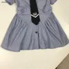 Topp baby kjol akademi stil design lapel prinsessan klänning storlek 90-140 cm barn designer kläder sommar flickor partydress 24 april