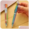 Ballpoint Pens Groothandel 40 PCS Zuid-Koreaans creatief briefpapier Mooie MTI-Color Ball-Point Pen Pen Rod Mtifunctionele Press Ink-kleur O DHC75