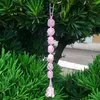 Decorative Figurines Rose Quartz Unique Nature Handmade Woven Hanging Crystals Windows Sturdy Car Home Delicate Perfect Gift Healing Stones