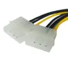 18 cm 8pin tot dubbele 4pin videokaartkoord y vorm 8 pin pci express naar dubbele 4 pin molex grafische kaart stroomkabel adapters