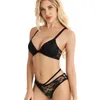 Behas stelt sexy voorste spits terug ontwerp hoogwaardige kanten lingerie set zonder STL ring bevestiging cup vorm comfortabel ongeremde2028 y240513