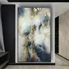 Abstract Canvas Wall Art with Textured and Gold Foil Modern Ocean Paintings Sea Pictures Contemporary Coastal Artwork 240507