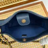 7A Designer Bag Denim Material with Bleached Finish and Gold-tone Hardware Women's Single Shoulder Bag with Chain