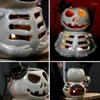 Candle Holders Halloween Ceramic Hollow Candlestick Lanterns Party Props Festive Atmosphere Window Decoration Indoor And Outdoor Ornaments