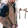 Belts Mens Punk Faux Leather Body Shoulder Harness Half Chest Cage Belt Bondage Lingerie Adjsutable Buckles O-Rings Clubwear