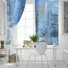 Tende blu blu grigio olio dipinto di pittura finestra soggiorno pannello cucina tende blackout per camera da letto