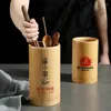 Storage Bottles Manual Natural Wood Chopsticks Tube Holder Cage Cutlery Kitchen Drain Rack House Tools