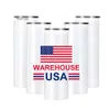 USA L'entrepôt peut stocker 304 en acier inoxydable 20oz Subilation Double gobelets Slim Blanks Blanks blancs tasses isolées 0112 0514