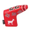 Cuir Shabier Red # 23 Strong Magnetic Closure Golf Golf Putter Head Cover 240513