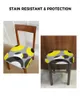Couvre-chaise Couvrots géométriques Coussin de siège gris jaune Stretch Couvre à manger Hlebouts pour la maison El Banquet Salon