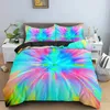 Bedding Sets Tie Dye Set Colorful Duvet Cover Dyed Bed Linen Pink Girl Home Textiles Bedclothes Pastel Tiedye