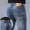 Mäns jeansdesigner 2024 Spring och Autumn New Elastic Straight Leg Pants Big Brand Long Trendy Youth Casual Iz0Z