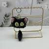 Kawaii pluche kat sleutelhanger piepende pp katoen gevulde kitten pop witte zwarte katten sleutelhangers tas hanger