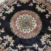 Carpets 4'x4 'Oriental Online Blue Hand Notted Persian Square Silk tapis (WY456M)